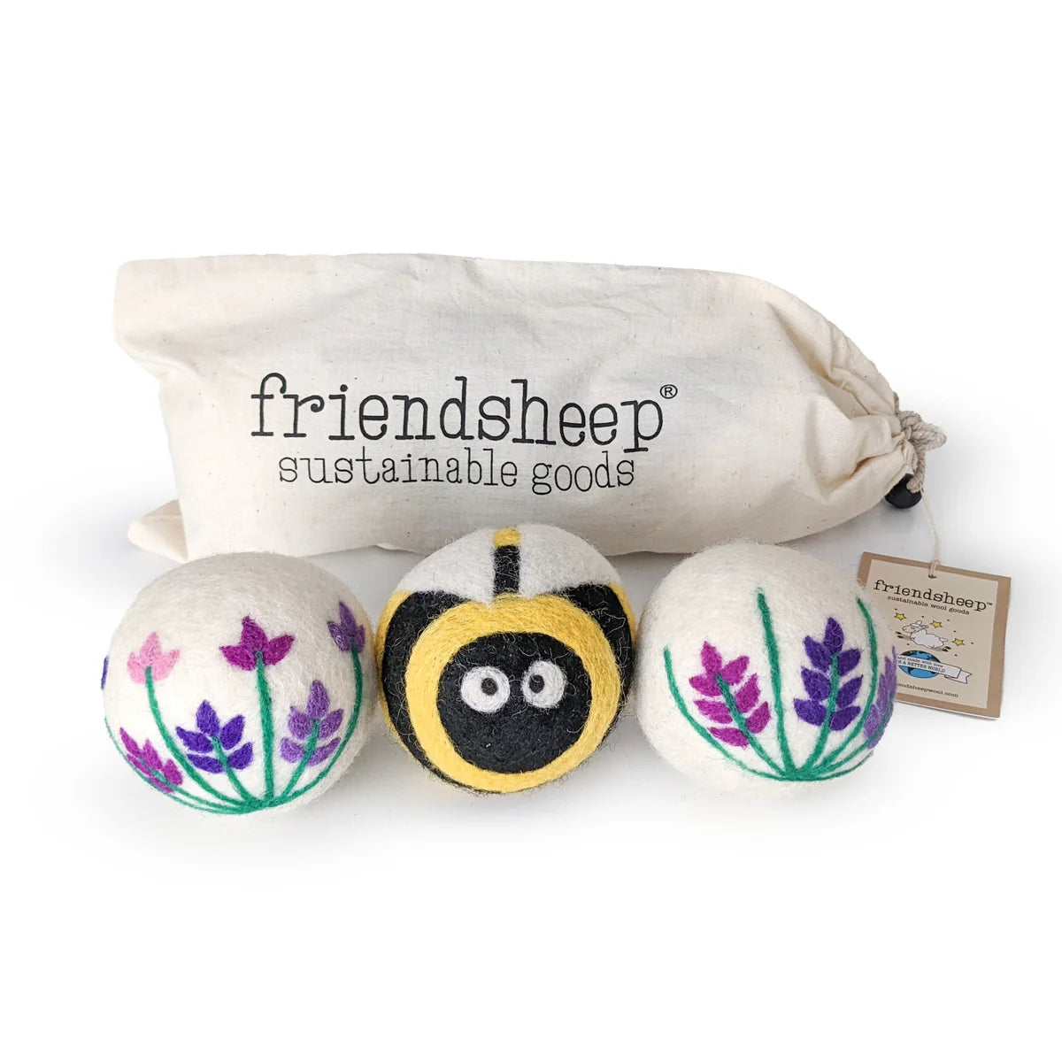 Lavender Fields Bee Eco Dryer Balls - Set of 3
