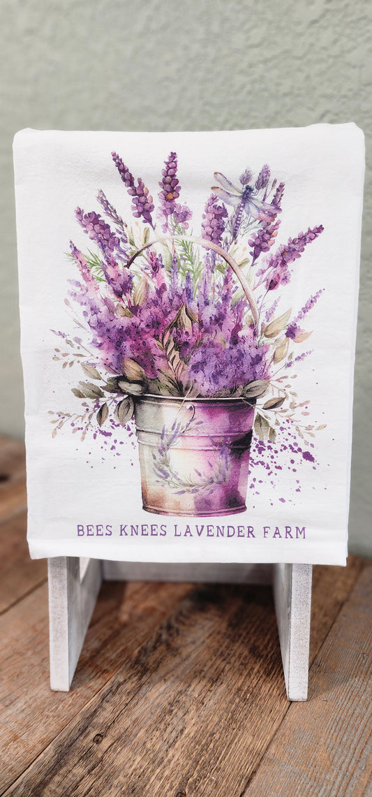 Bee's Knees Lavender Flour Sack Tea Towels
