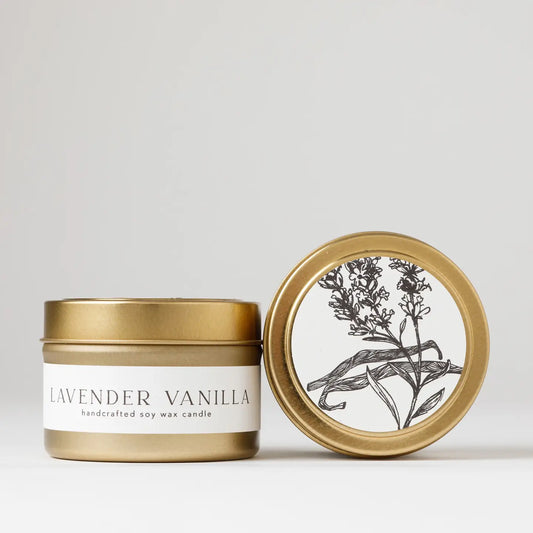 Lavender Vanilla Tin Soy Candles