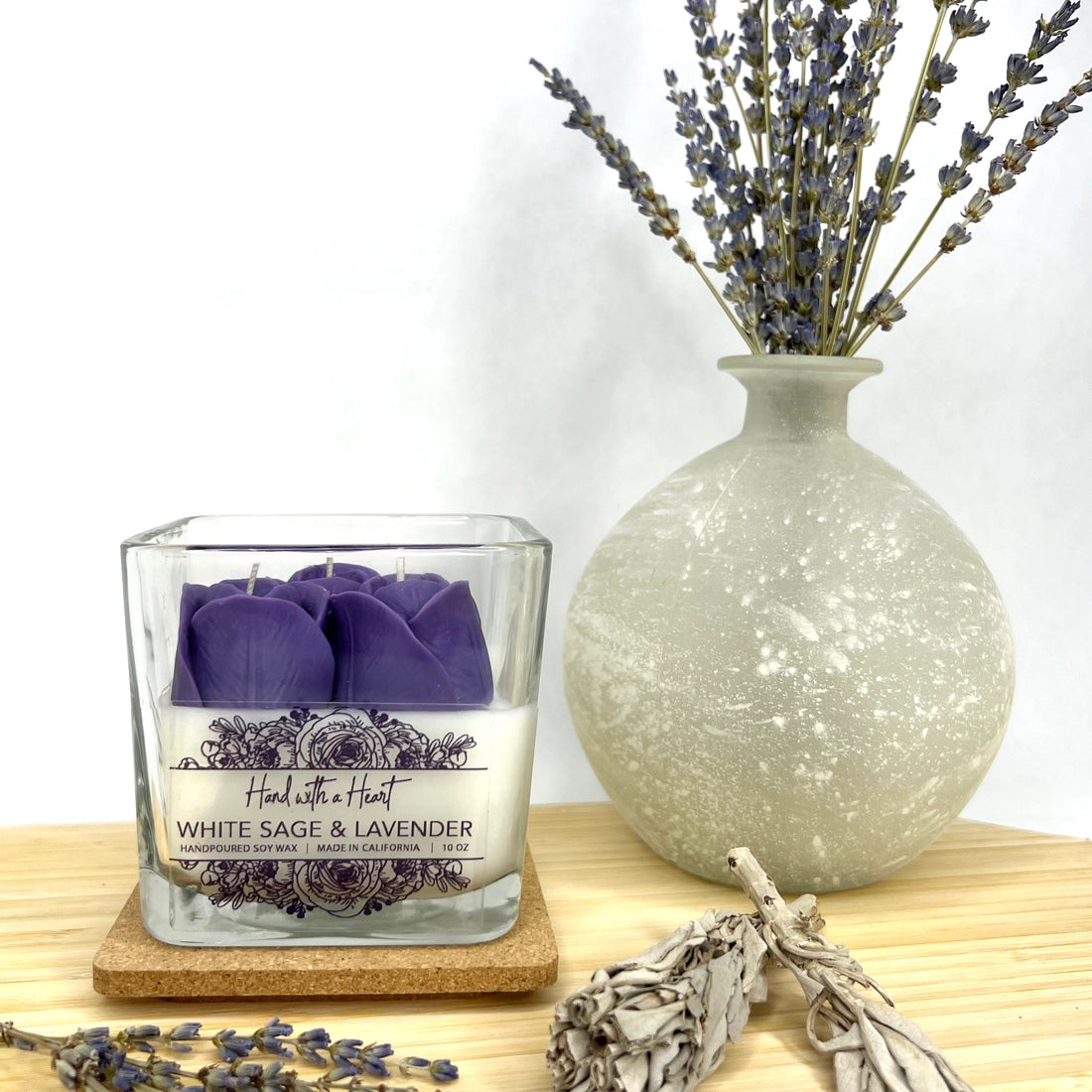 White Sage & Lavender Soy Wax Candle 10 oz