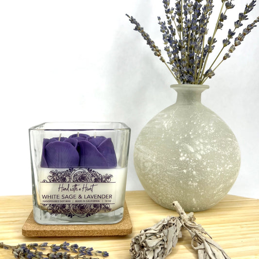 White Sage & Lavender Soy Wax Candle 10 oz
