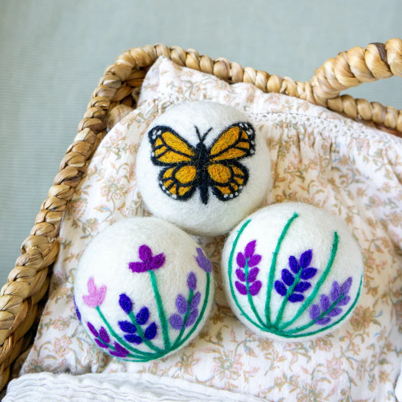 Butterfly Lavender Fields - Monarch Eco Dryer Balls - Set of 3
