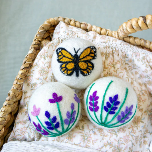 Butterfly Lavender Fields - Monarch Eco Dryer Balls - Set of 3